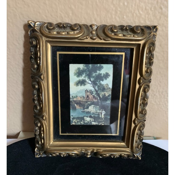Other - Vintage Italian Florentine Gold Print "Edyllie Landscape" - Zaiz